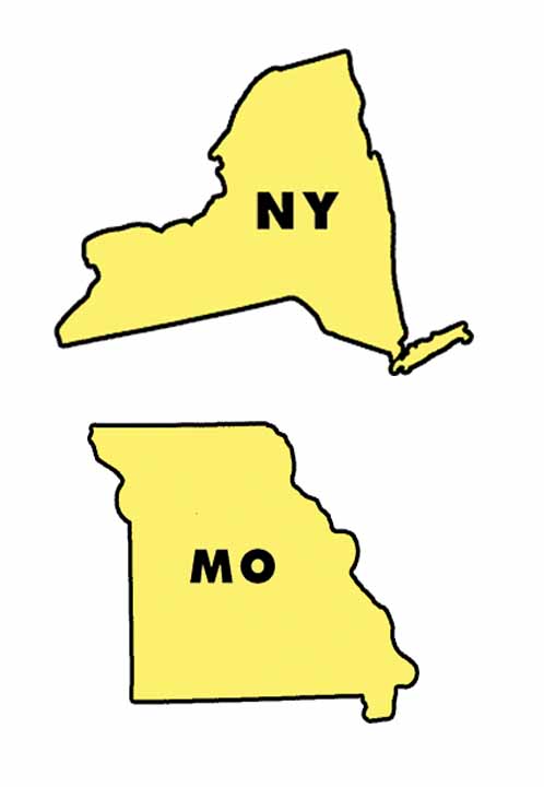 Missouri and NY yellow